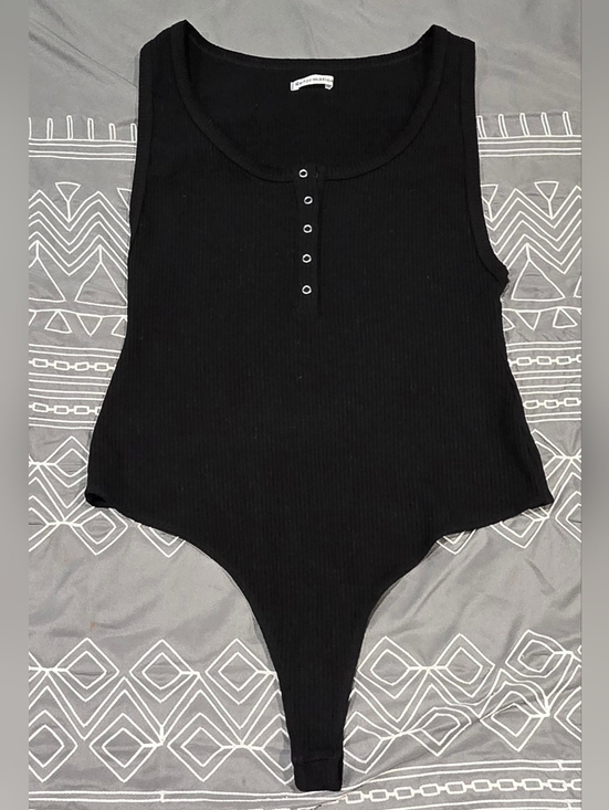 Reformation Tops - Reformation Black Ribbed Bodysuit Size Large